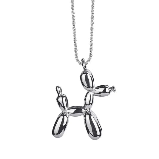 Silver Color Cute Animal Balloon Dog Necklaces Creative Pendant Clavicle Chain Necklace Ladies Girl Jewelry Dropshipping
